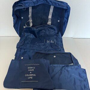 PACKING CUBES Set of 7 LIGHTWEIGHT LUGGAGE TRAVEL ACCESSORIES Navy Blue - NEW
